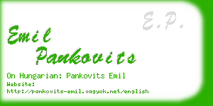 emil pankovits business card